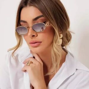 NEW MU54ZS 5AK30C MIU MIU WOMEN SUNGLASSES MU 54ZS 5AK30C GOLD OVAL SMU 54Z